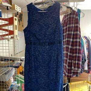 Elegant ASOS Sparkly Blue Lace Maternity Dress in US size 8
